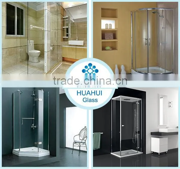 framless sliding shower door glass