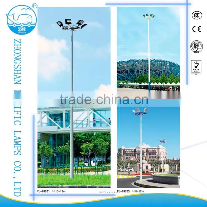 Hot-dip galvanized then powder coating Q235 pole with 6-8 pcs 50w led flood light