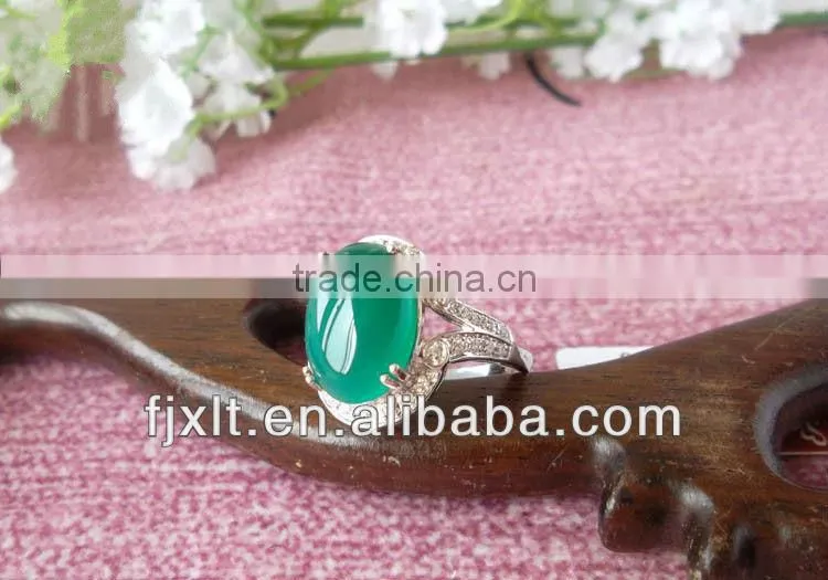 Genuine Chrysoprase 925 Sterling Silver Unique Gemstone Ring