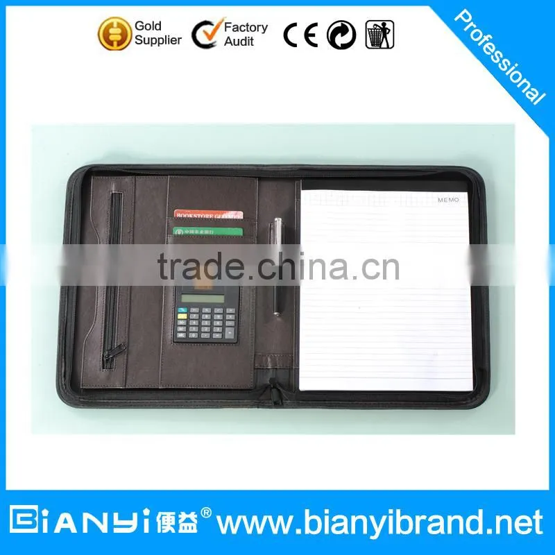 Zipper Binder A4 PU Portfolio with document folder