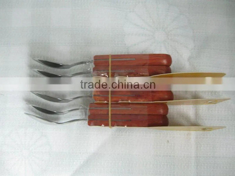 Stainless steel wood handle flatware set