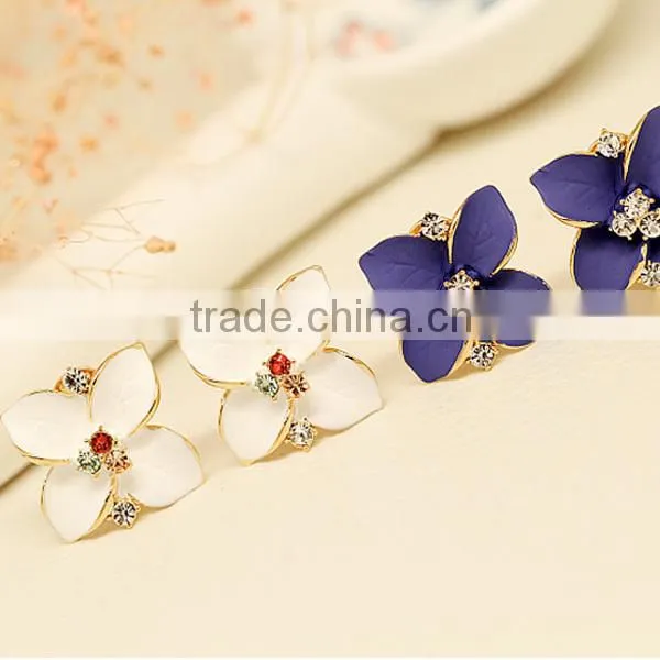 vogue cheap flowers diamonds charming jewelry earring