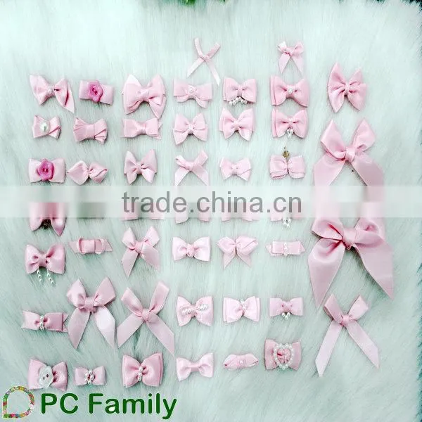 Pre-tied satin mini ribbon bows for bra accessories
