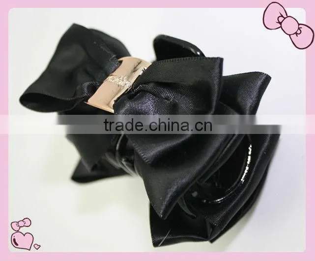 Fashion black hair bow hair claw clip(approved by BV)