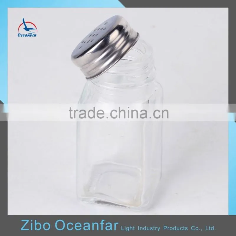 Best Selling Spice Shaker Bottles Mini Glass Spice Jar Square Glass Condiment Bottle