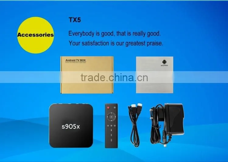 2016 New Version Kodi 16.1 Amlogic S905X TV Box TX5 2g 8g Quad Core Android 6.0 TV Box
