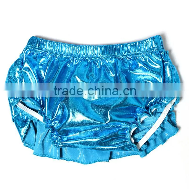 blue cotton baby cropped trousers triple ruffle pants new fashion baby girls leggings