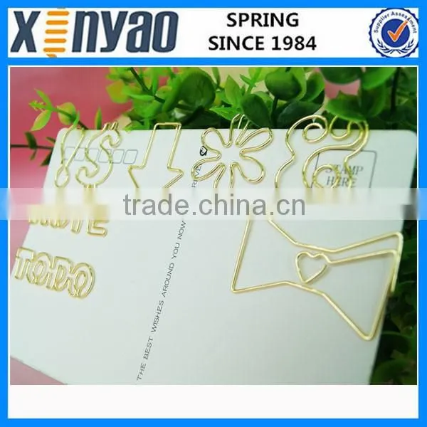 hight quality promotional gifts custom logo metal gold dog shape paper clips