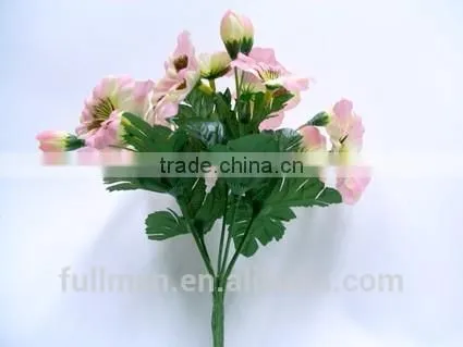 Cheap Artificial Silk Flowers for Dollar Store H24cm 5 Stems Pink Pansy