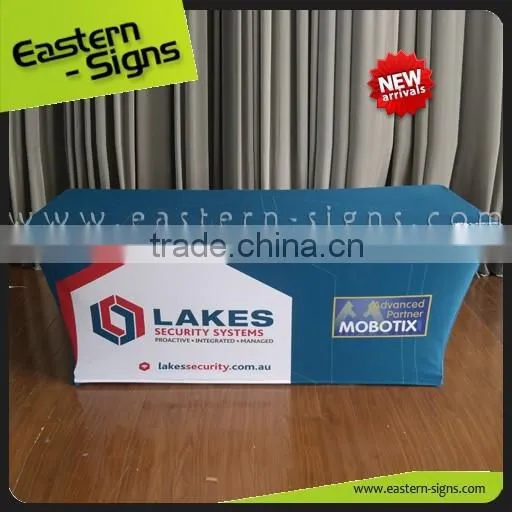 Trade Show Advertising Transfer Printing Polyester Wrinkle And Stain Resistant Table Cloth
