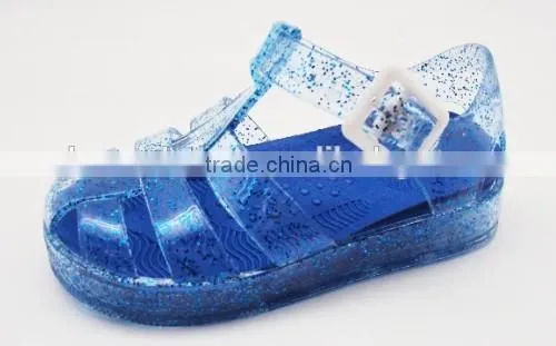 Clear PVC Jelly Sandals with Glitter for Children