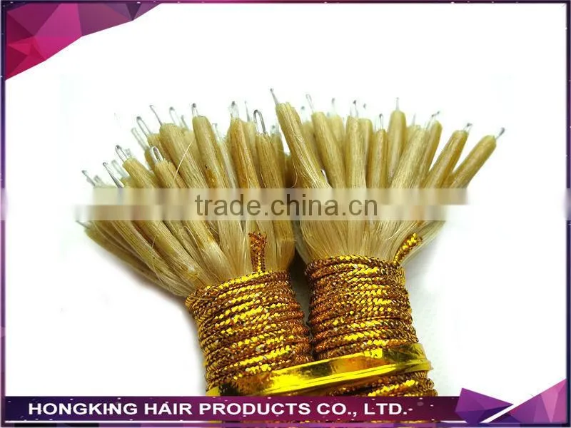 russian hair double drawn virgin hair nano ring hair extensions