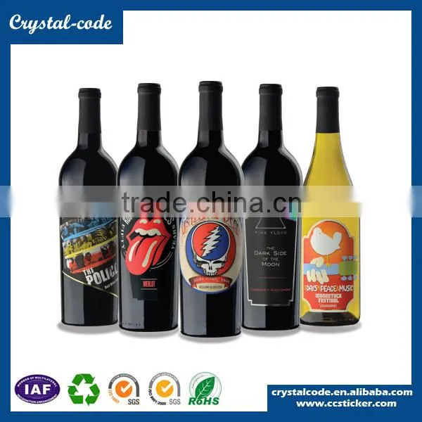 Alibaba whlesale private label wine bottle metal custom shape wine neck adhesive wine sticker