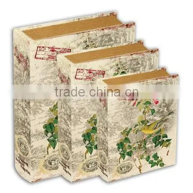 Handmade Faux Decorative Wooden Storage Book Box