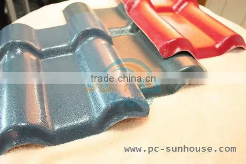 synthetic resin tile with accessory