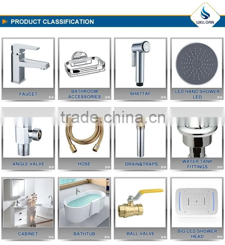 Brass water outlet with wall holder and stop valve inside
