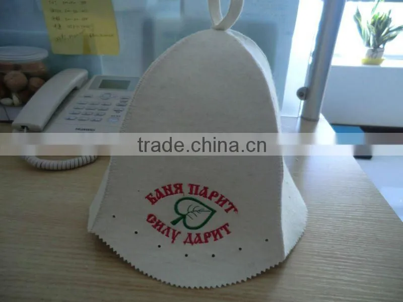 Fashion embroidered felt sauna hat