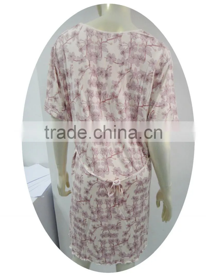 pink floral printed pajama long top