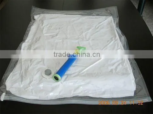 Reusable family pack vacuum compression bag for bedding and clothesplastic bag supplier
