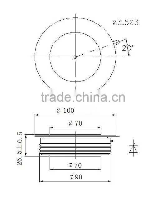 Discount price of alternator rectifier thyristor of 2000 amp