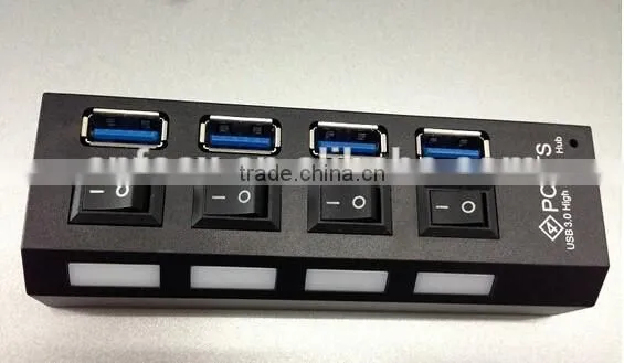 4 Ports USB 3.0 HUB / 4 Ports Hub Speed 5Gbps for PC laptop / USB hub on/off switc