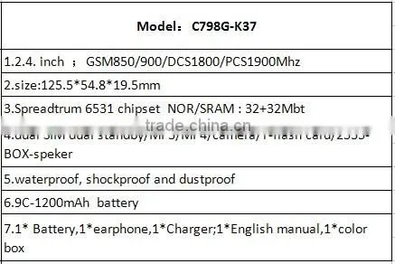 Waterproof, Shockproof and Dustproof Mobile Phone with BOX-speker,Waterproof, Shockproof and Dustproof