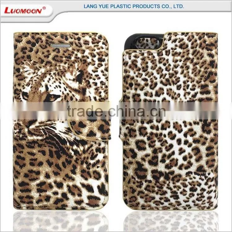 separable with double card slot leopard pattern 2 in 1 c smart leather flip cover case for xiaomi mi5 4 3 2 1