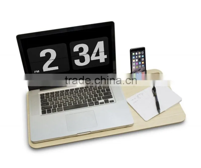 Premium Bamboo Mobile LapDesk (For 15" to 17" Laptops) with desk space