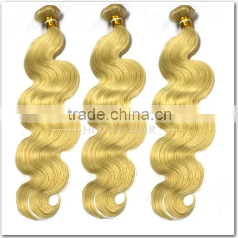 New arrival high quality Brazilian body wave remy hair color 613 blonde human hair weave