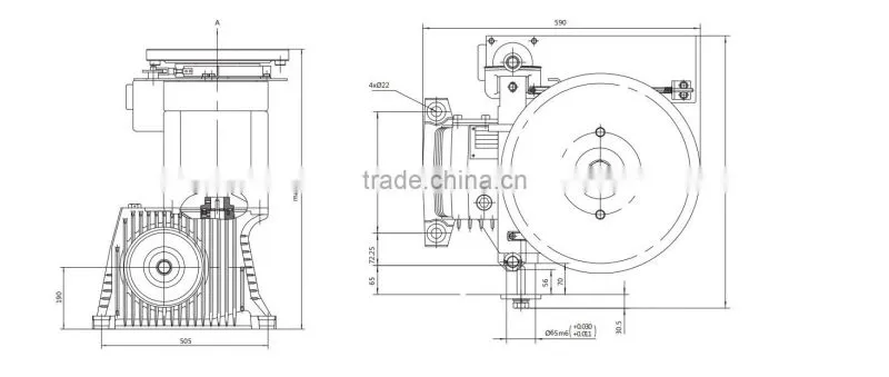 Geared escalator driving machine/ Traction machine for escalator ET160, escalator spare part