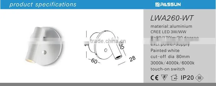 energy saving round shape led decorative wall light