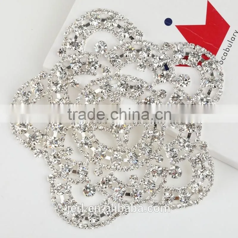 Wholesale bridal beaded crystal rhinestone appliques for dresses