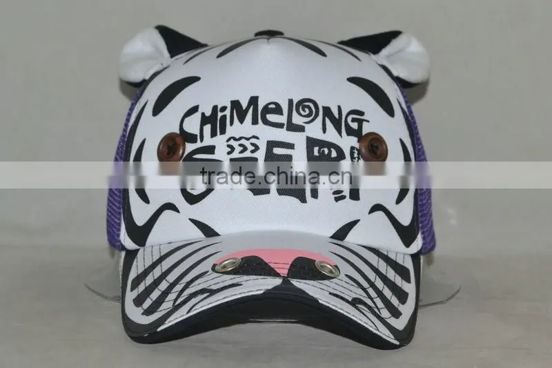 Guangzhou hat factory professional custom 100% cotton cute cartoon hippo shape trucker cap