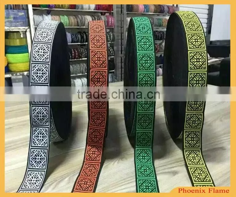 2016 flower printed vintge elastic tape for bubble dress