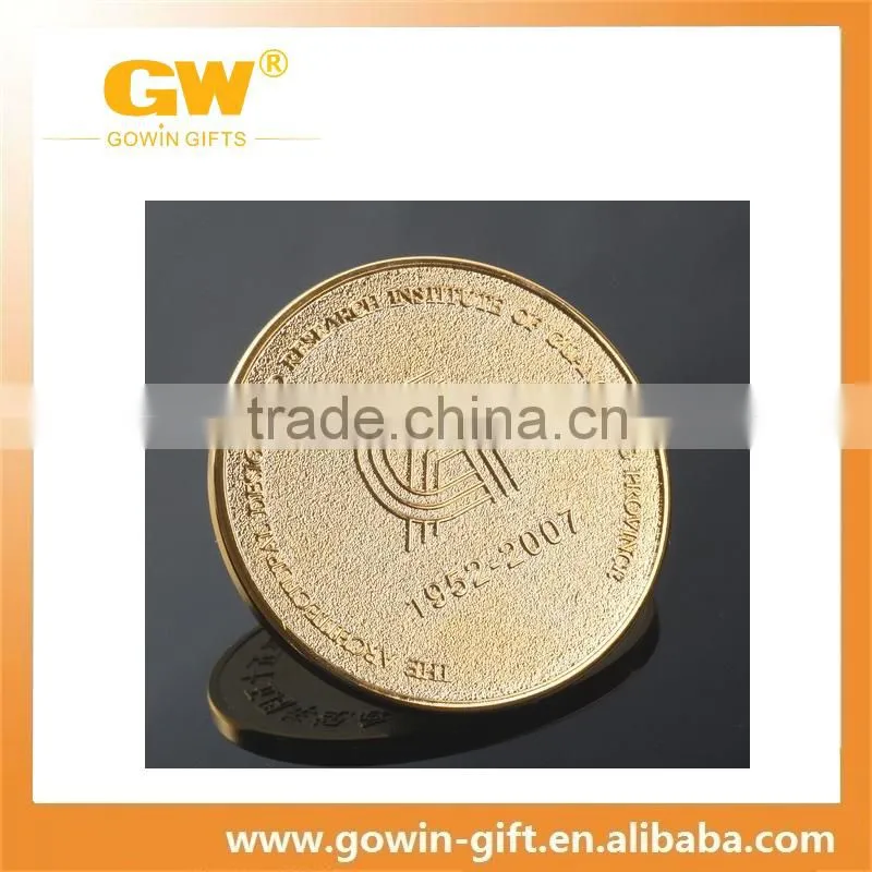 Custom souvenir engraved metal fake gold coin