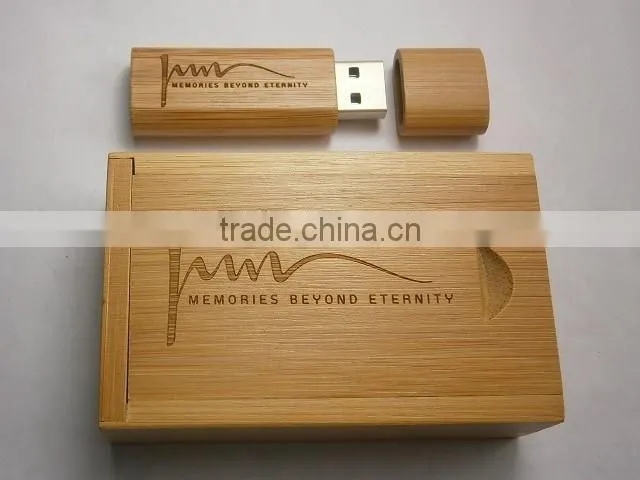 fashion design promotional gift custom logo wedding gift wooden usb flash drive with box