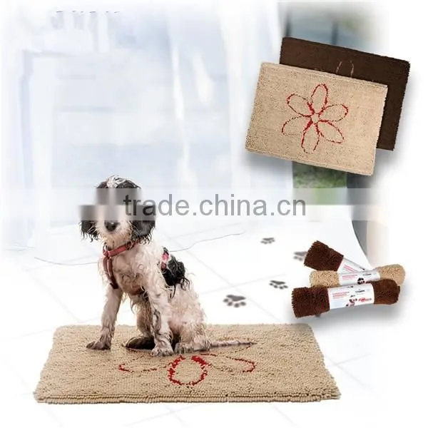 80% polyester 20% polyamide chenille microfiber food feeding pet mat