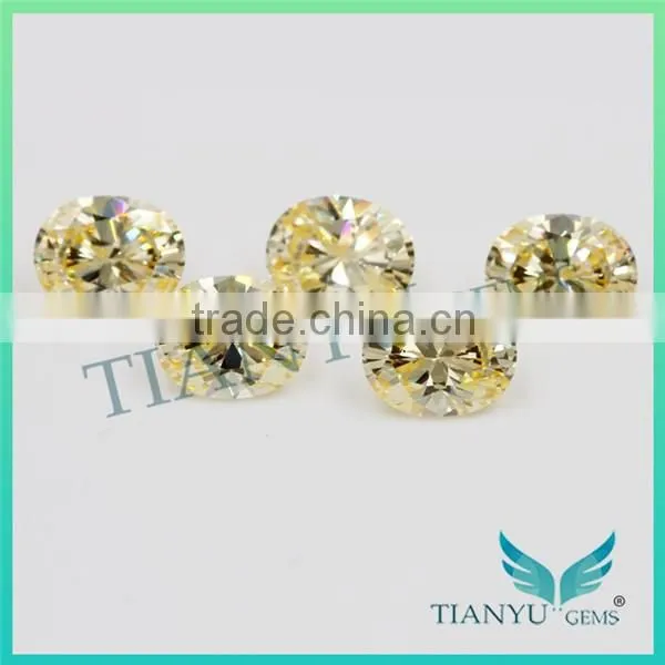wholesale Synthetic Zircon Gemstones Oval Cut L-Yellow CZ Stones
