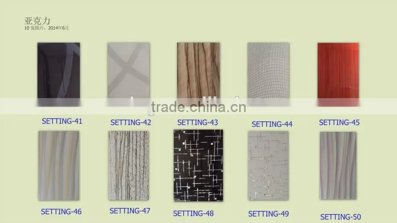 Acrylic sheet faced mdf Panel For Commercial furniture or kitchen cabinet