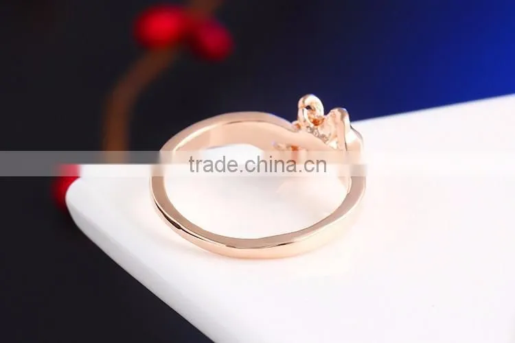 O rings jewelly fashion crystal heart love letter ring