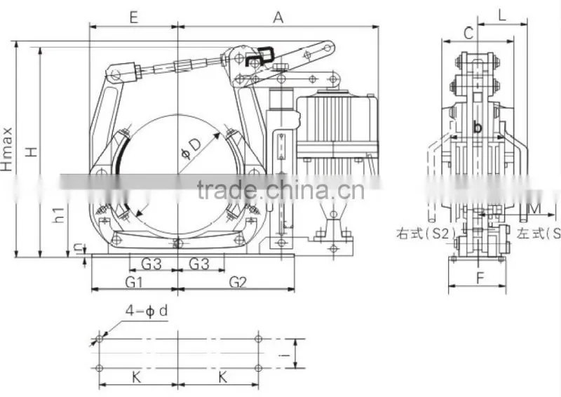 Crane / Motorcycle YWZ9 Series Electric Hydraulic Drum Brake