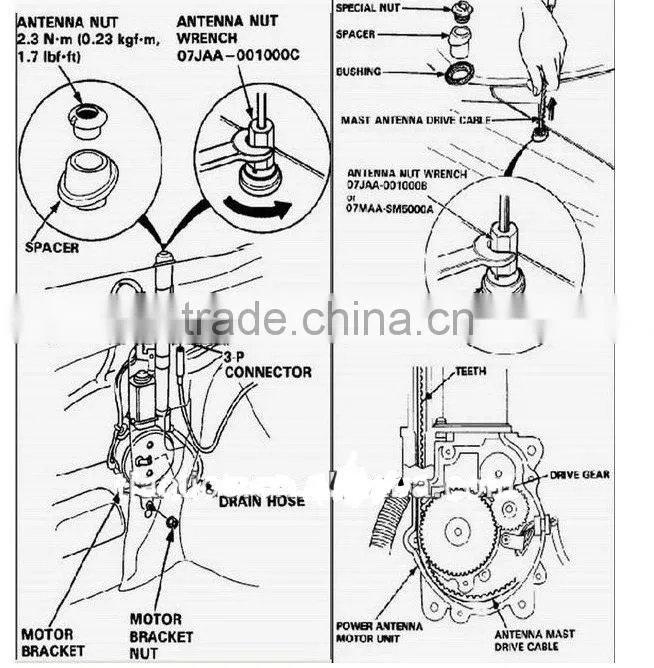 with AM/FM radio device power / automatic car antenna