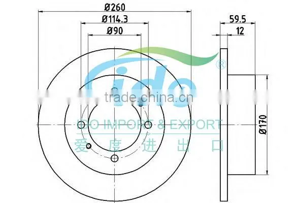 auto parts brake disc for HYUNDAI SONATA III 58411-34110
