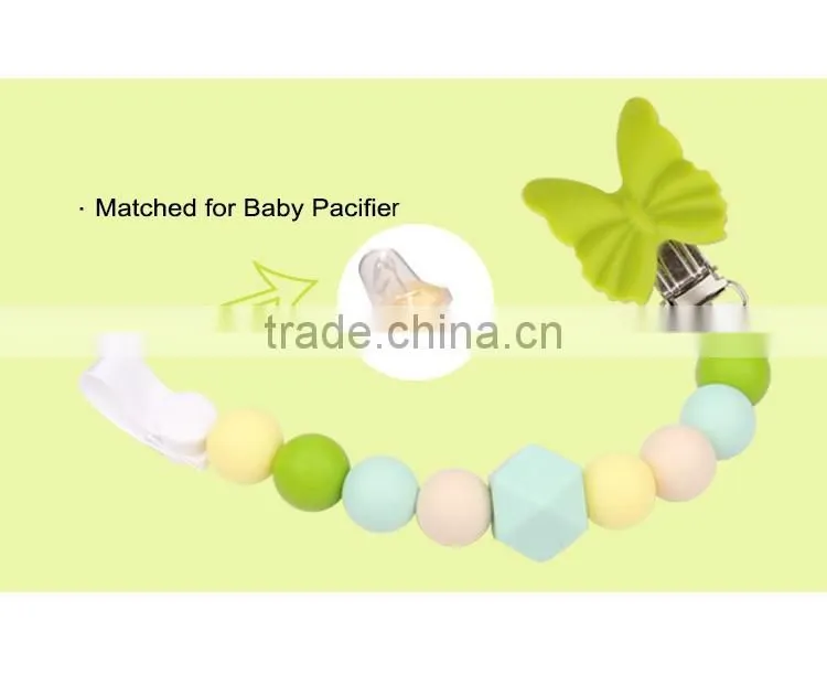 New year gift for baby silicone pacifier chain clamp