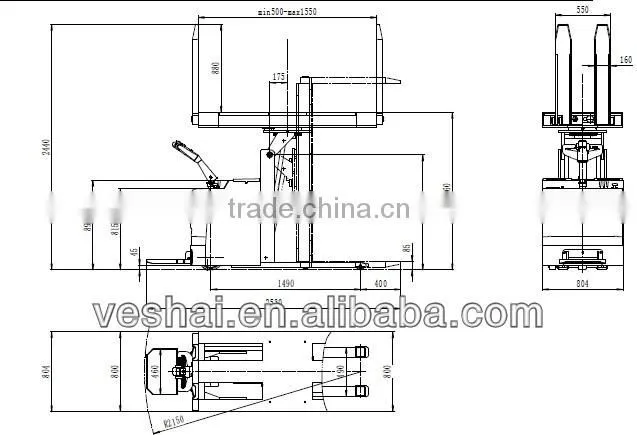 2700lbs Portable power lift/roate pallet inverter for print industry VH-WPR-125/138