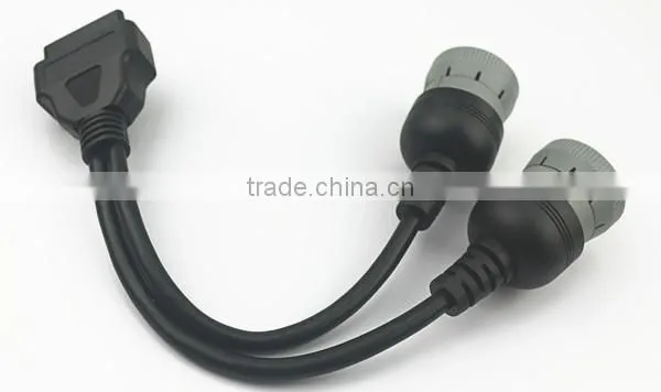 Deutsch splitter Y cable, OBD2 16pin Female to 2pcs J1708 6pin cable connector
