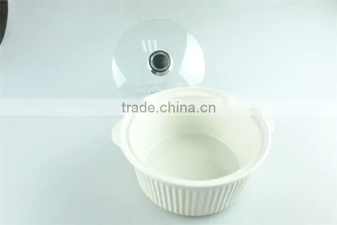 Small cheap ceramic pots/ soup tureen pot with glass lid & handles ceramic stoneware