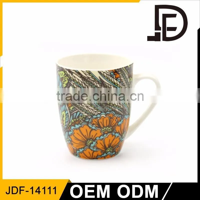 Drinkware 12oz ceramic white mug, custom coffee mug