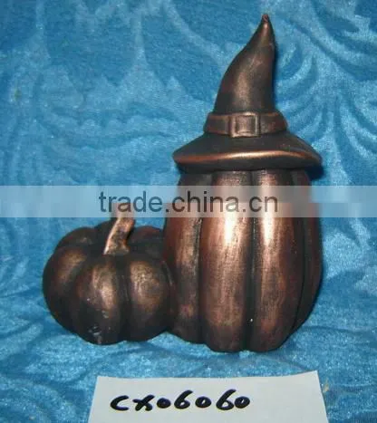 ceramic pumpkin design candle holder-paint ceramic halloween decoration