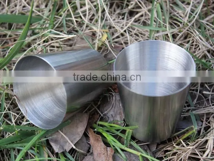 1oz Stainless Steel Shot glass with laser logo, stainless steel mini wine cups with custom logo,cheap 30ml shot metal glass